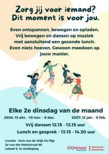 Vrij bewegen en dansen voor mantelzorgers in het Huis van de Wijk de Pijp